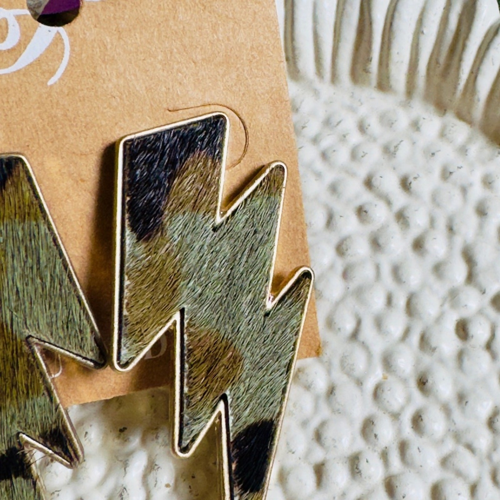 Camouflage Lightning Bolt Earrings