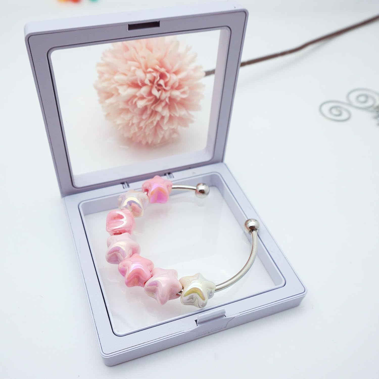 , 15 Packs Beadable Bracelets Adjustable Ball Opening Wire Blank
