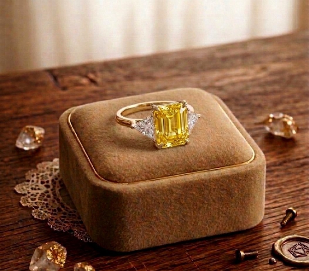 3.50 Cut Emerald Cut Natural Sapphire Diamond Engagement Ring 14k Solid Gold
