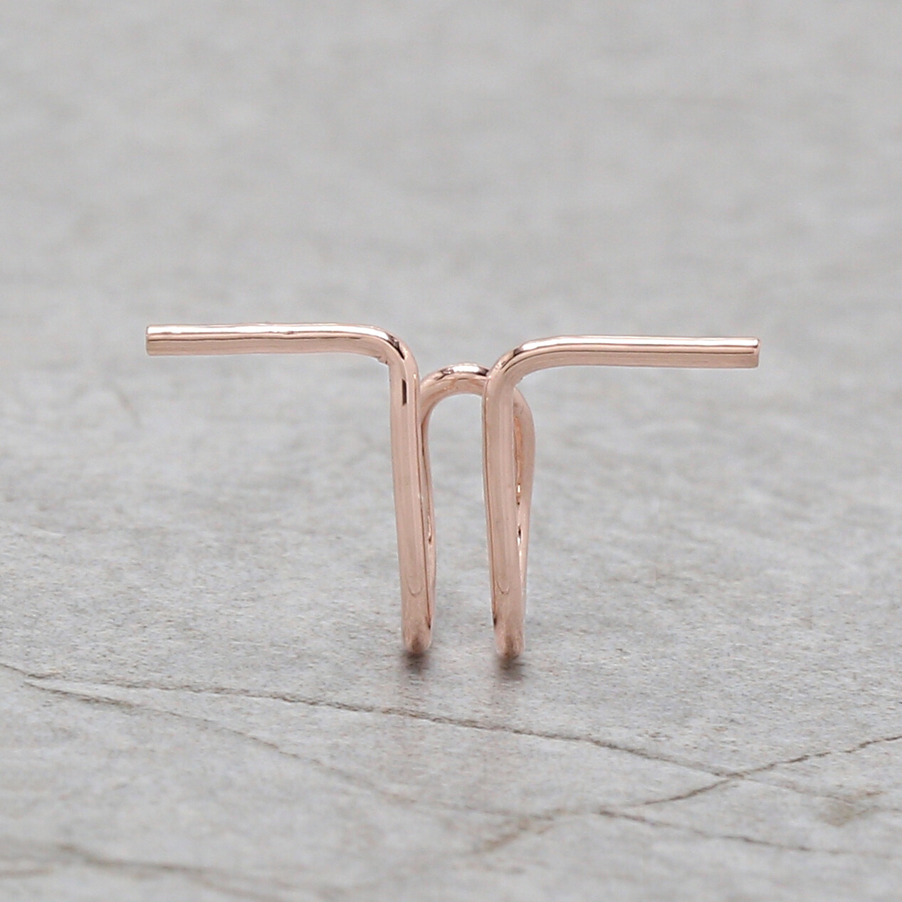 Plain Gold 14K Rose White Yellow Gold Engagement Wedding Gift Ear Cuff KD1073