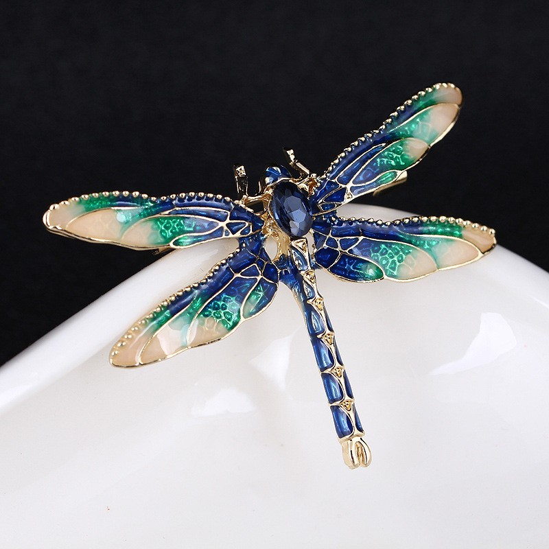 Crystal Vintage Dragonfly Brooch Insect Brooches for Women Pins Jewelry