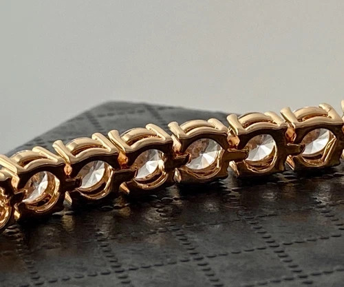 14CTW Simulated Diamond Tennis Bracelet 18k Gold Plated Wedding Jewelry Gift