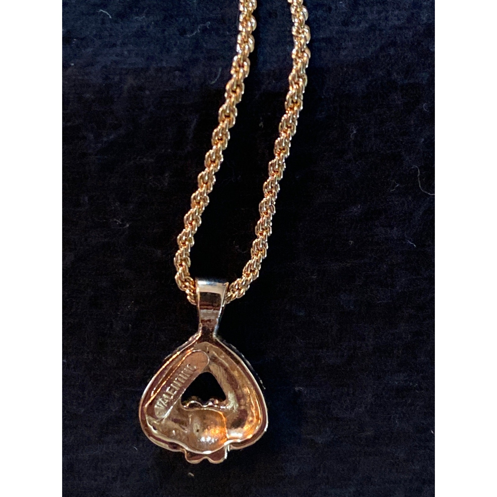 Brand New Vintage Valentino V Gold Chain Necklace Made in Italy Authentic