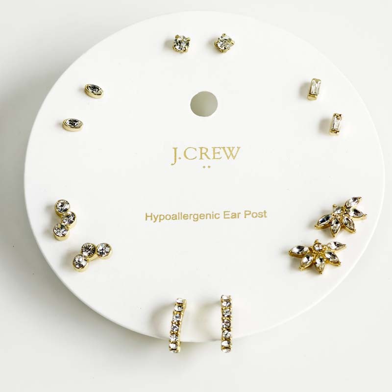 6Pairs Jcrew Small Hoop Stud Earrings Chic Women Party Vacation Jewelry Gift