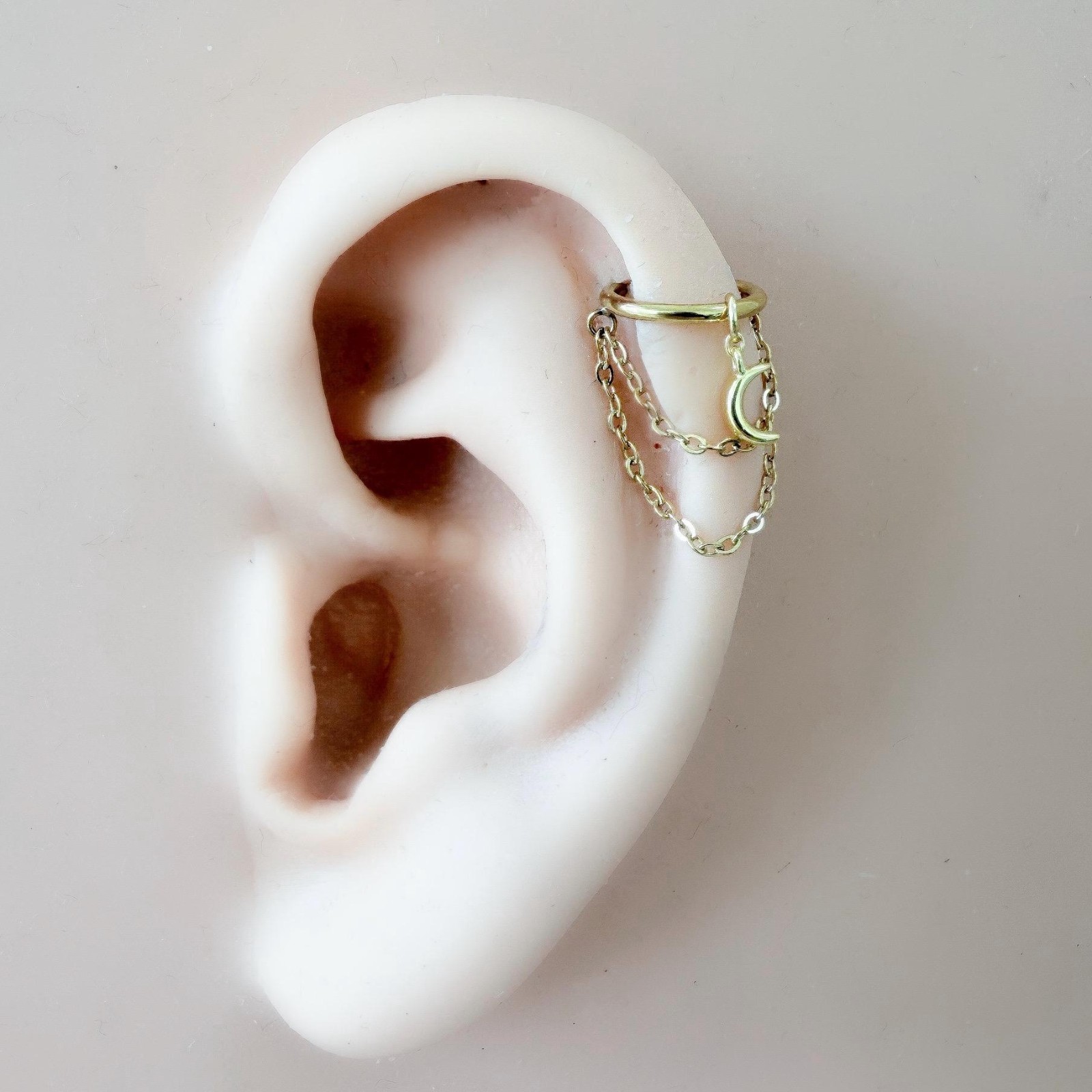 Handmade 6mm-12mm 18g 16g Stainless Dainty Moon Star Helix Hoop, Conch Hoop