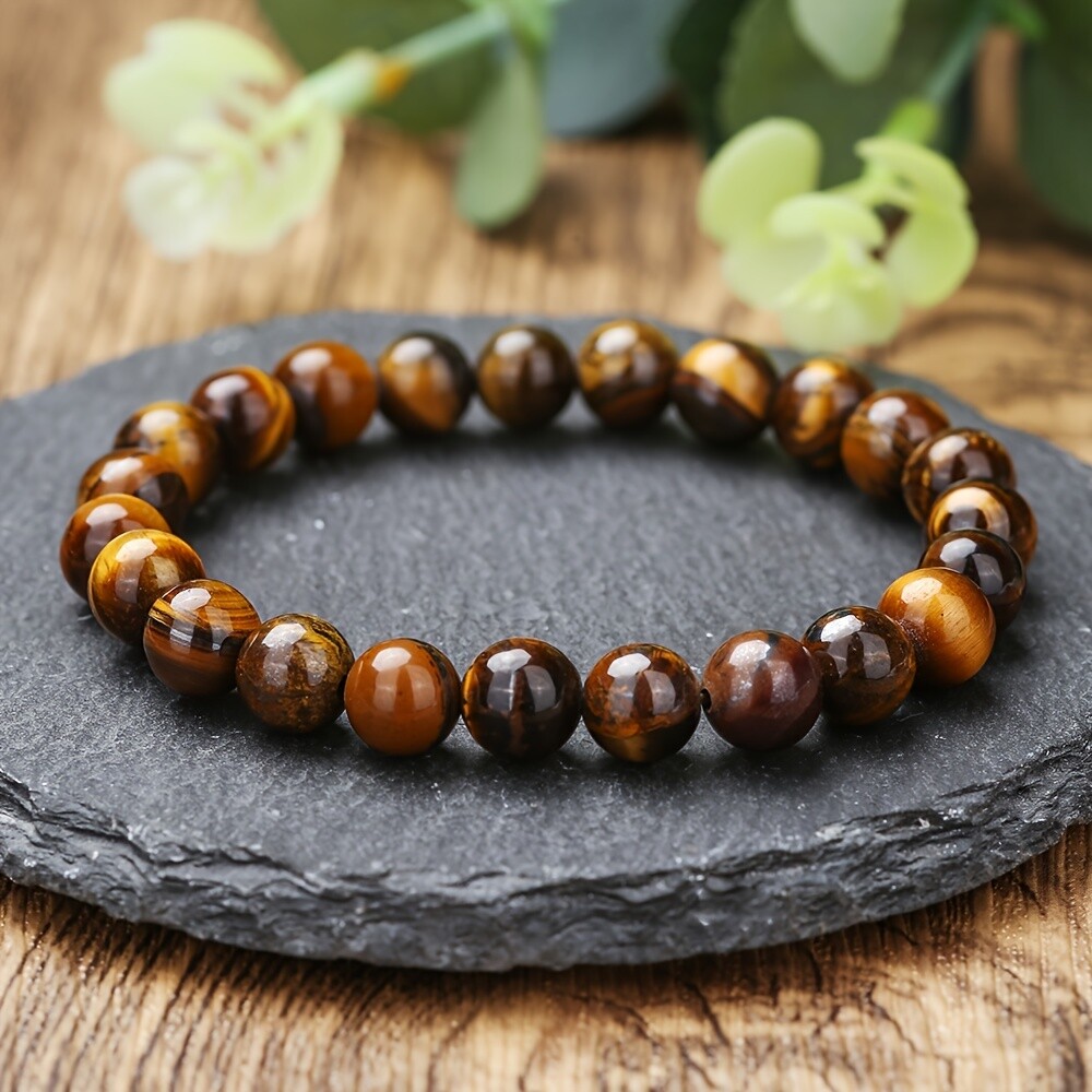 1pc Classic Simple Temperament Yellow Tiger Eye Fashion Versatile Bracelets Gift