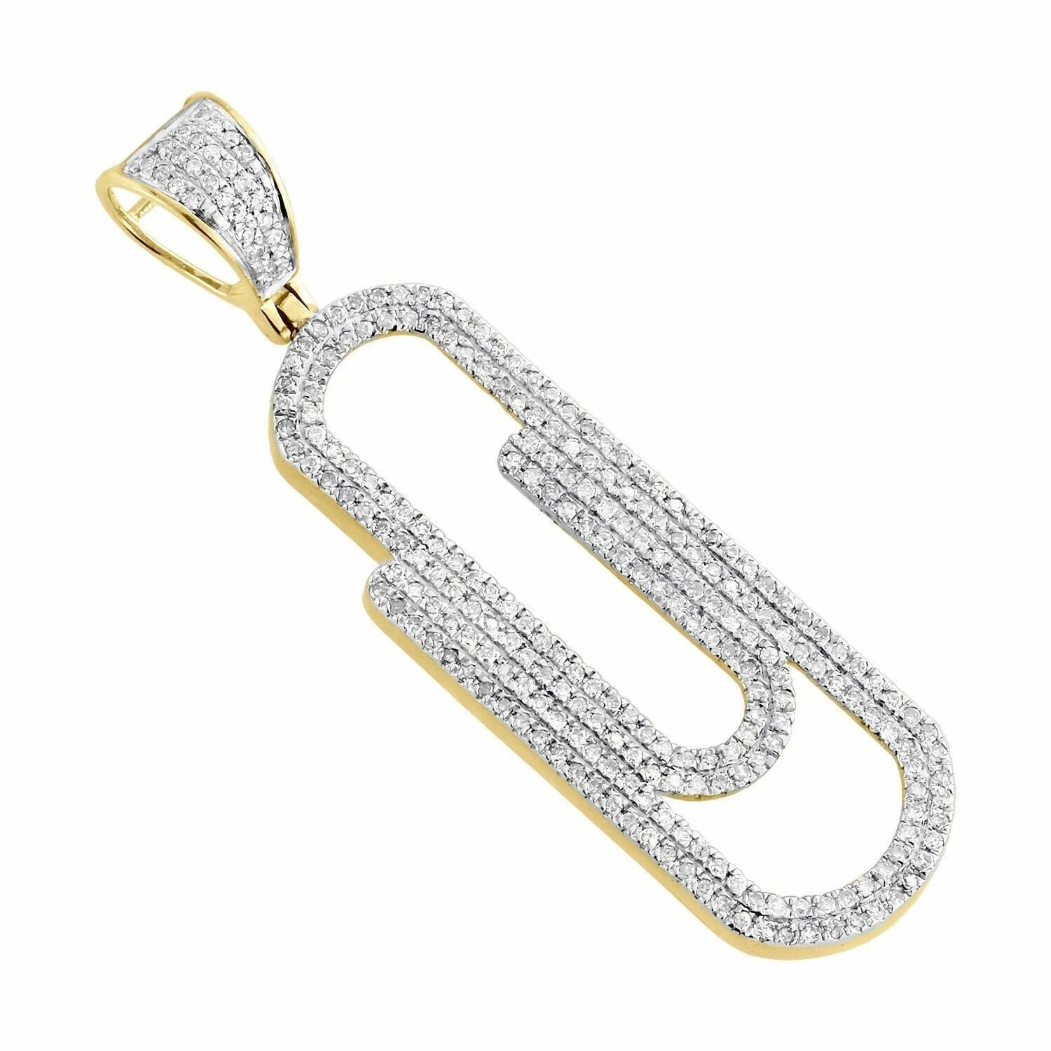 1Ct Round Cut Simulated Diamond Pin Shape Charm Pendant 14K Yellow Gold Plated