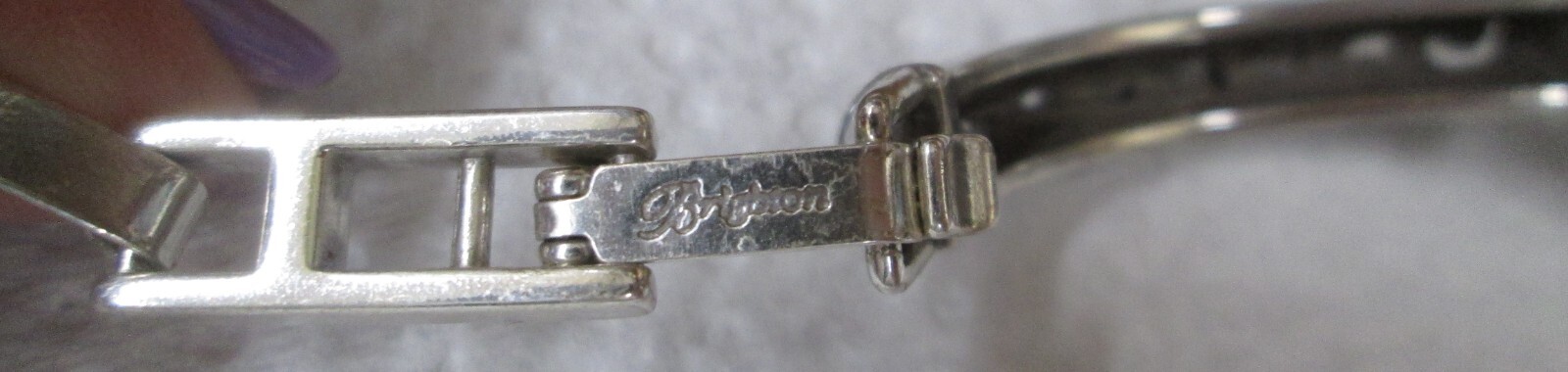 Signed Brighton Contempo Bracelet with Black Spinal and Aurora
