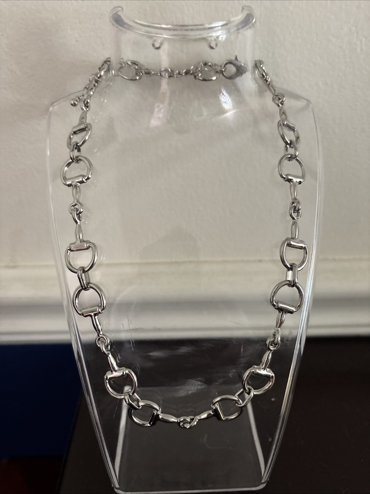 NWOT Classic Horsebit Equestrian Snaffle bit Silver Necklace