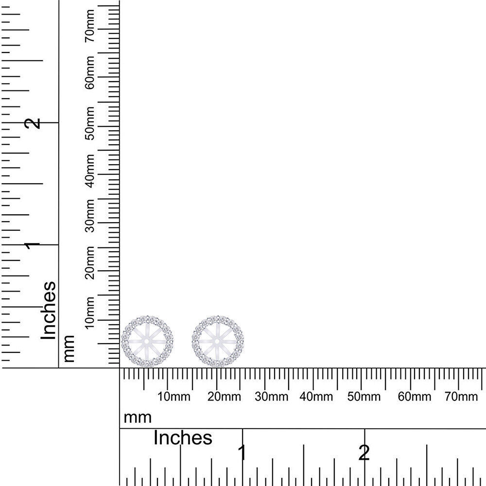 2/7Ct Lab Created Moissanite 11X11mm Jackets Stud Earrings in Sterling Silver