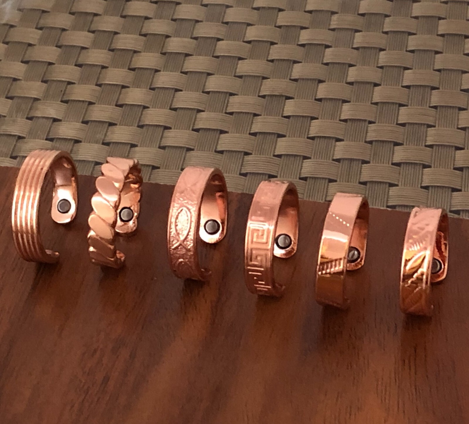Solid Pure Copper Magnetic Ring Men Women Arthritis Adjustable Ring
