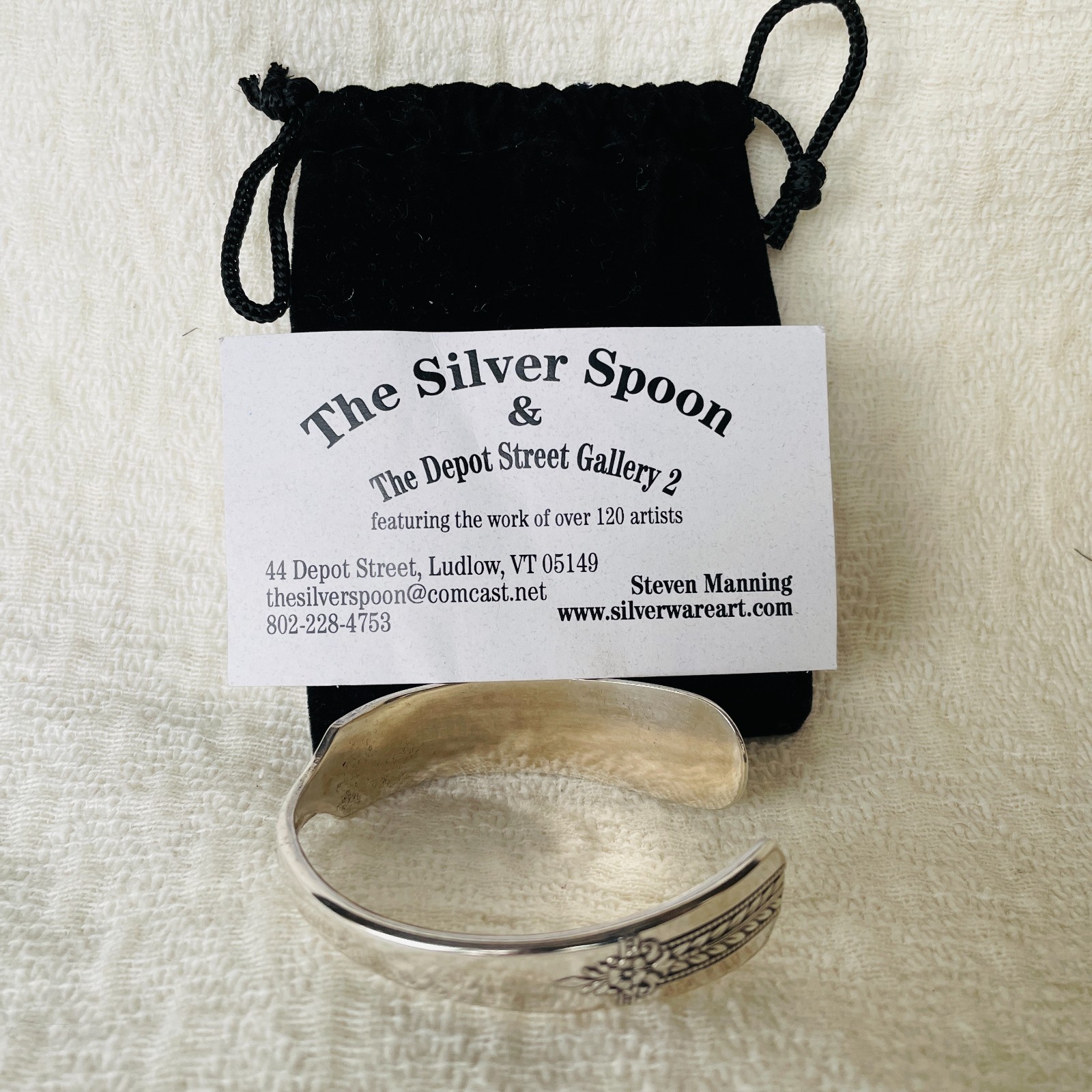 Vintage Silver Plate Flatware Cuff Bracelet, Adjustable Size 6 to 7 inch – NEW!