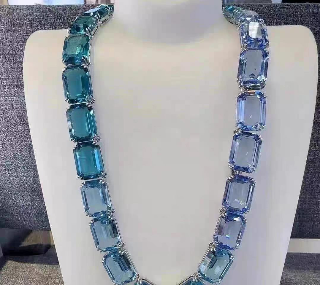 Swarovski Crystal Square Millenia Necklace Women’s Octagonal Clavicle Chain
