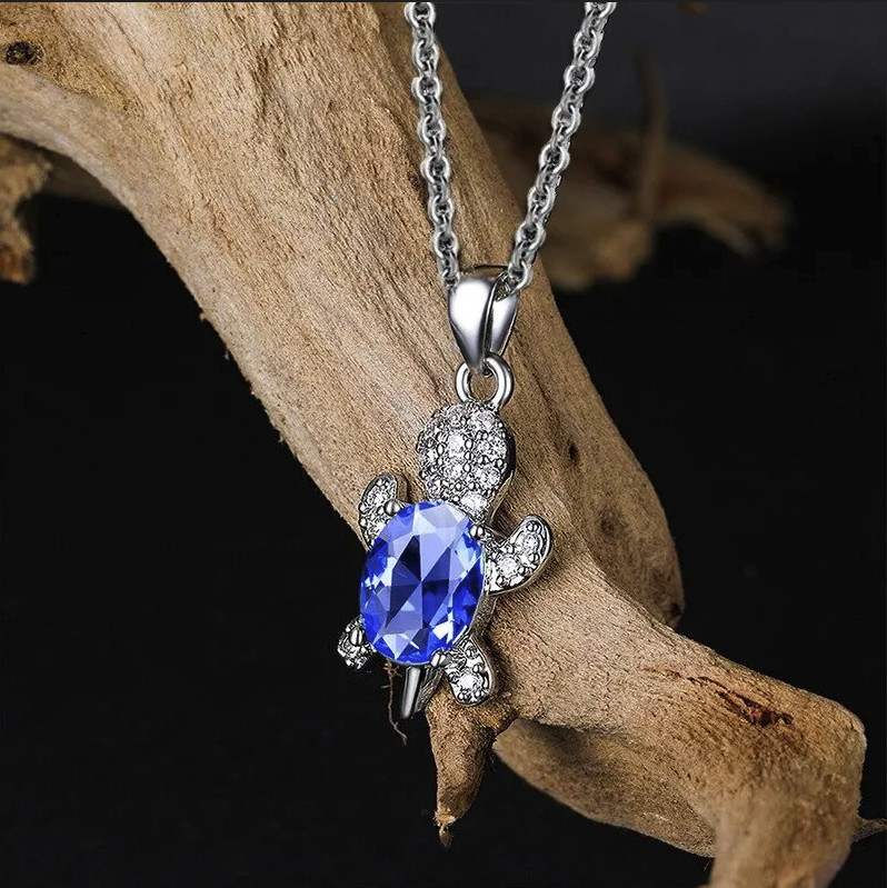 3pcs Turtle Jewelry Set Necklace Earrings Multi Color Crystal Gift – NEW