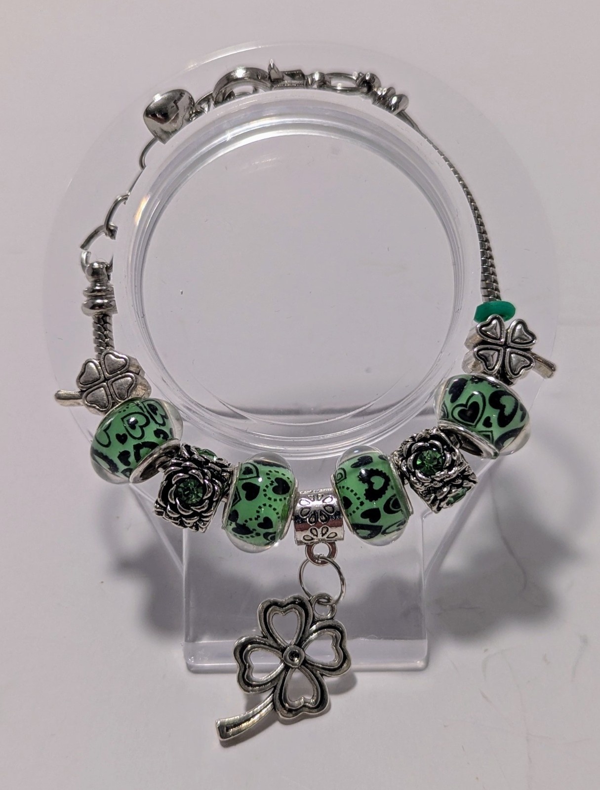 Customizable Silver Bracelets With Large Hole Beads & Charms. OOAK made To Order