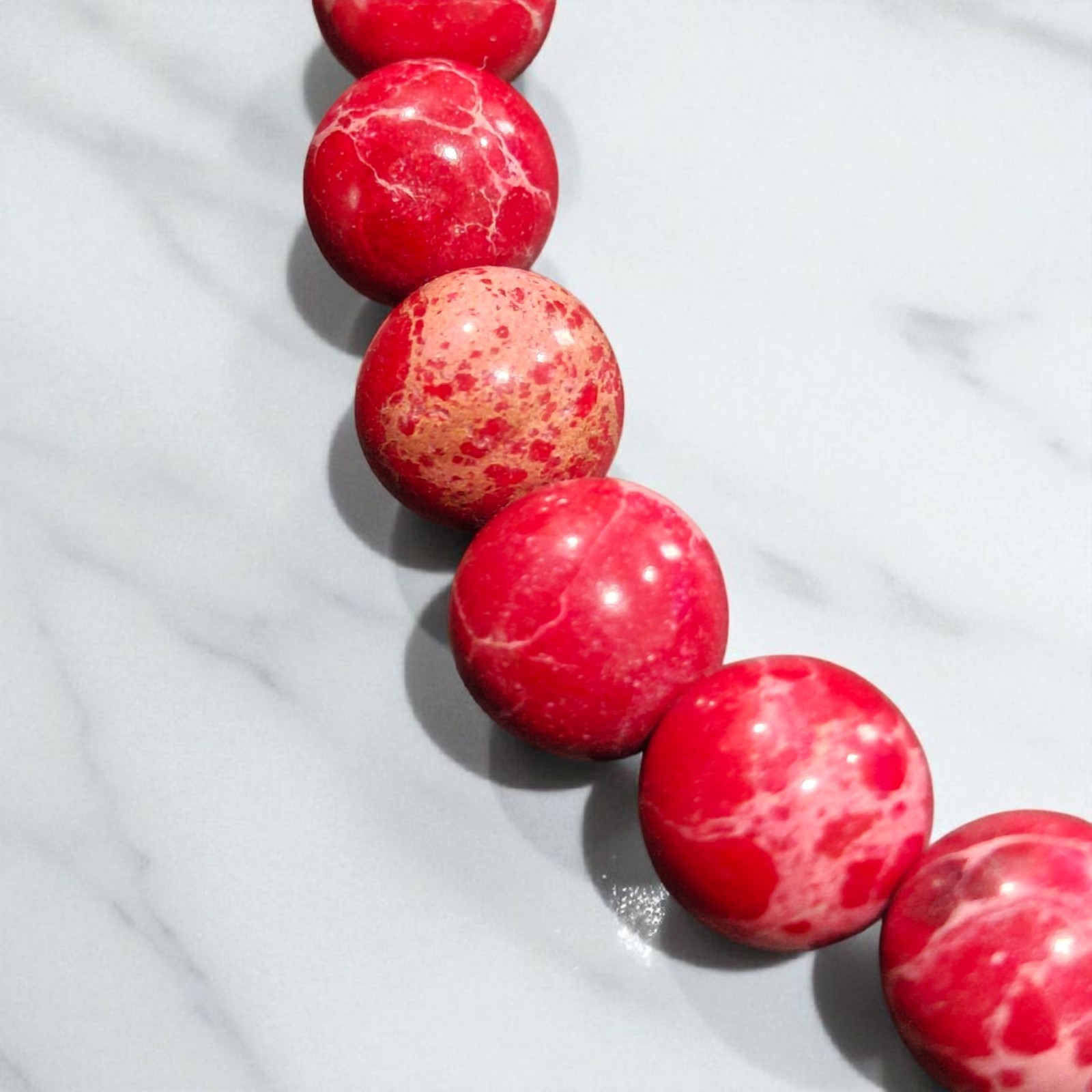 Red Imperial Jasper Bracelet 8mm Natural Stones Stretches Unisex