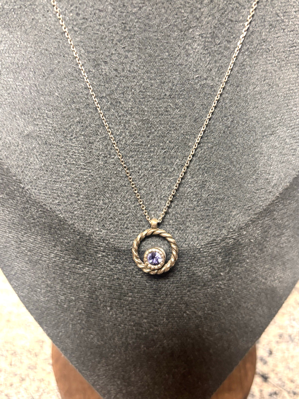 Signed Brighton Reversable Interlok Eternity Circle Pendant Silver Necklace