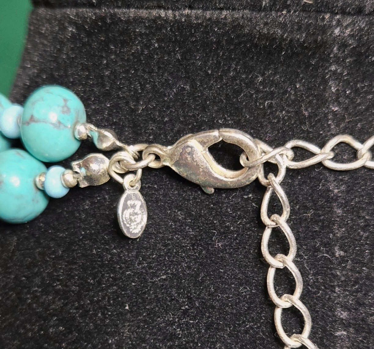 Premier Design CABO gorgeous faux turquoise chunky double strand necklace 17-20″