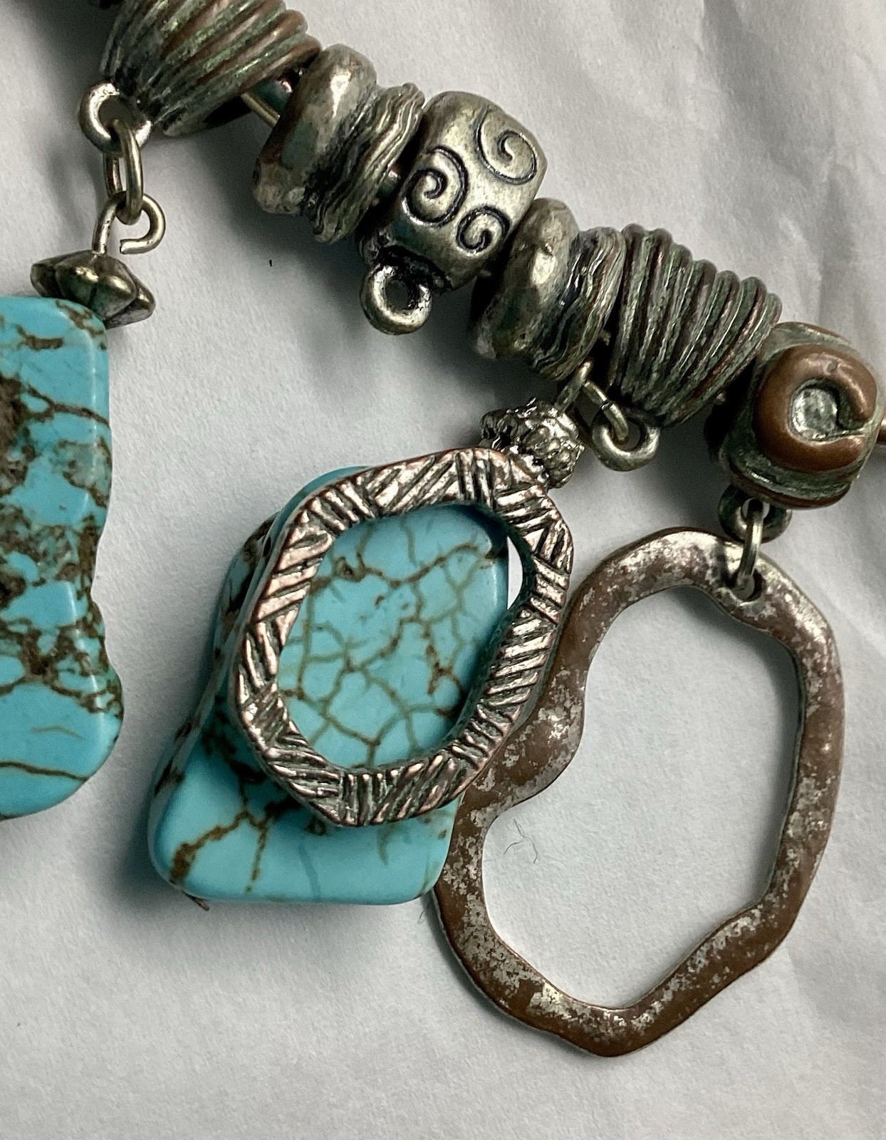 Lot of 4 Faux Turquoise, Lapis, Coral, Costume Necklaces Southwestern Style