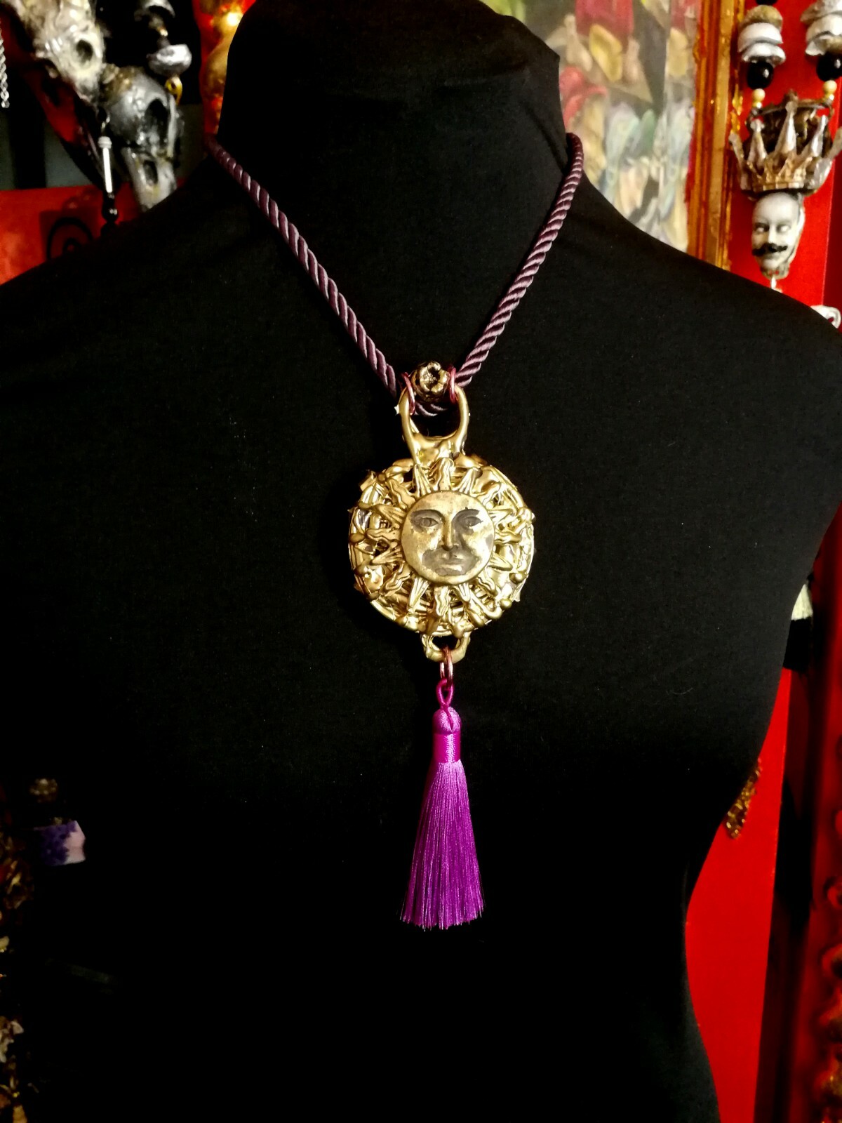 talisman protection evil eye amulet pendant necklace charm sun jewelry dragon by