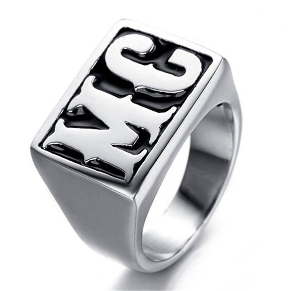 Big Stainless Steel MC Motorcycle Biker Ring 167