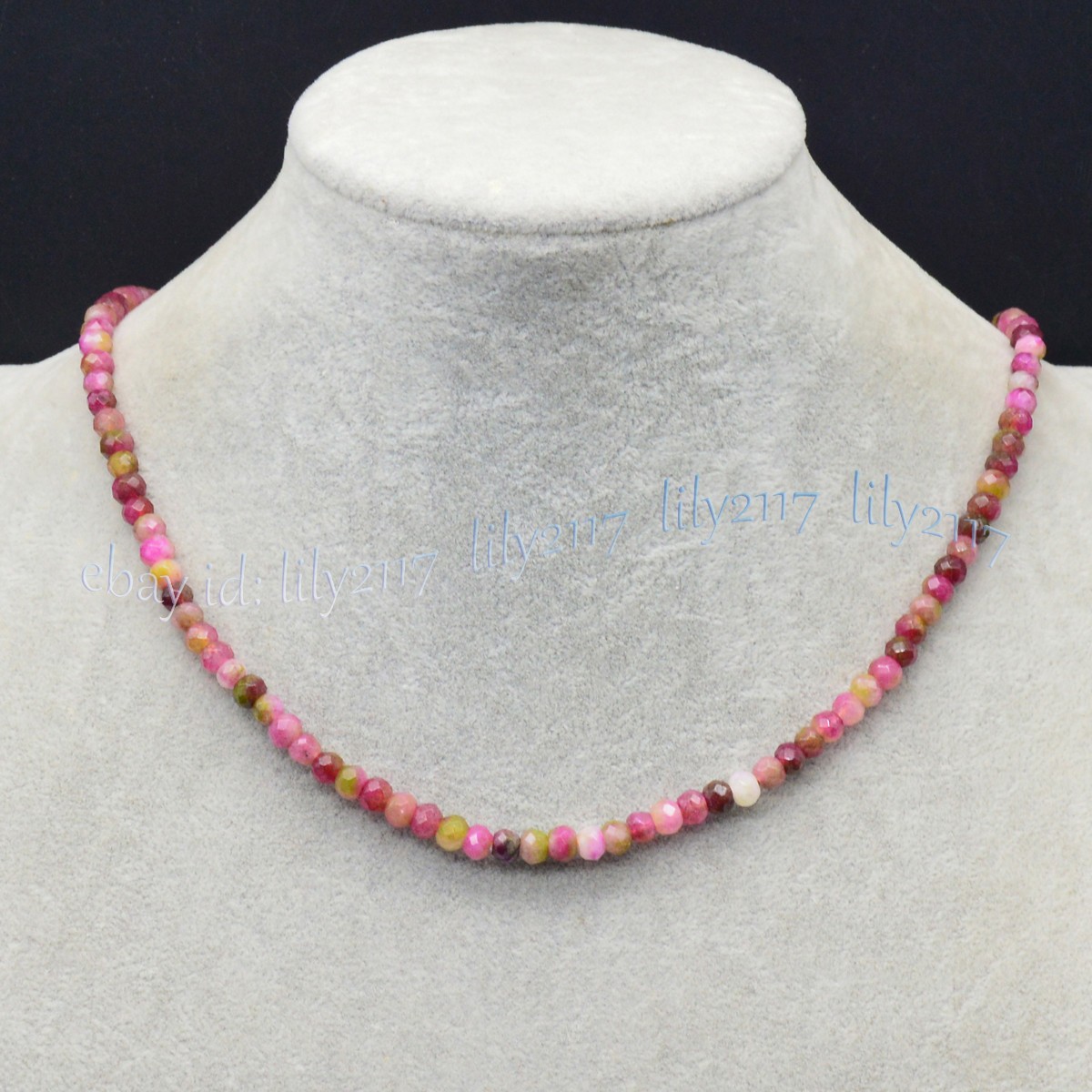 Faceted Natural 4x6mm Multicolor Kunzite Gemstone Rondelle Beads Necklace 14-36″
