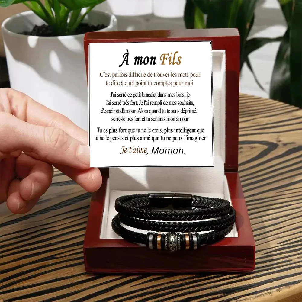To My Son Gift for Son Bracelet Love from Mom, Dad Forever Birthday, Graduation