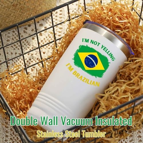 Brazilian Gifts with Brazil Flag, Brazil Brazilian Souvenirs, 20oz Stainless