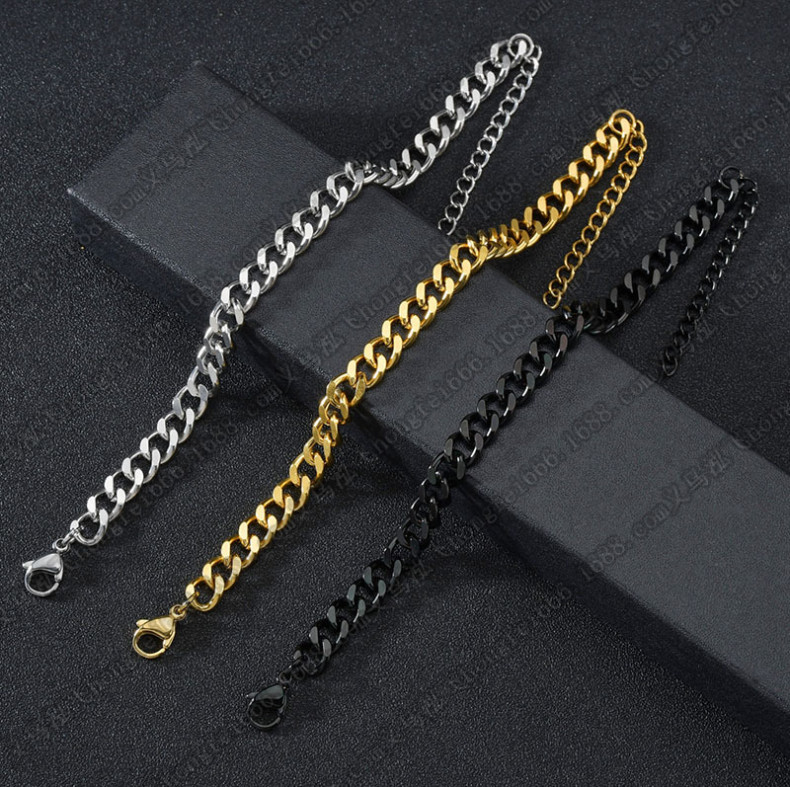 Unisex Women Men 3/5/7mm Stainless Steel Curb Cuban Link Chain Bracelet 7/8/9″