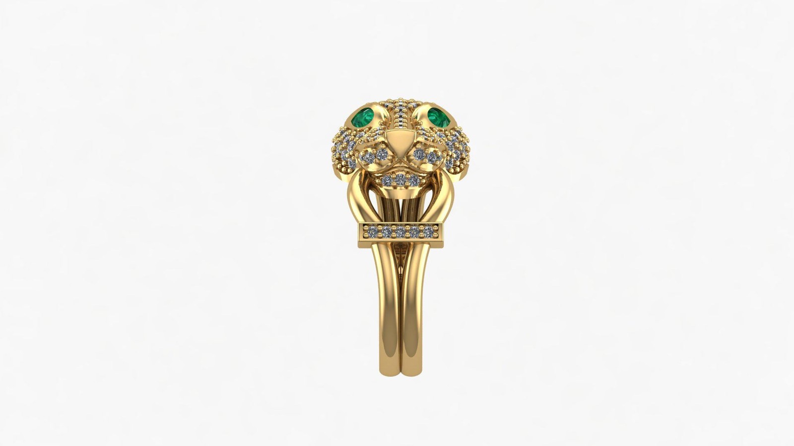 18K Gold Panther Ring with CZ Stones | Luxury Animal-Inspired Statement Jewelry