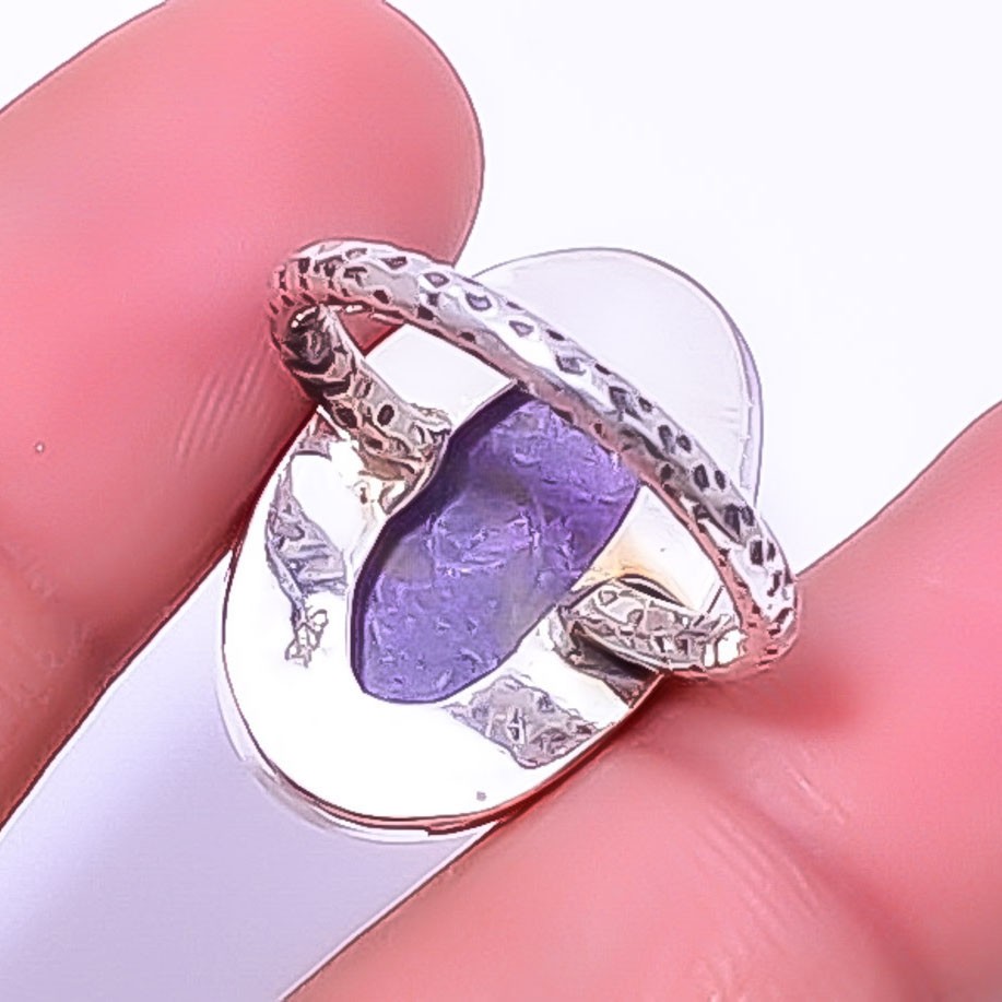 Variscite In Purpurite Handmade 925 Sterling Silver Ring s.7 R5831-11