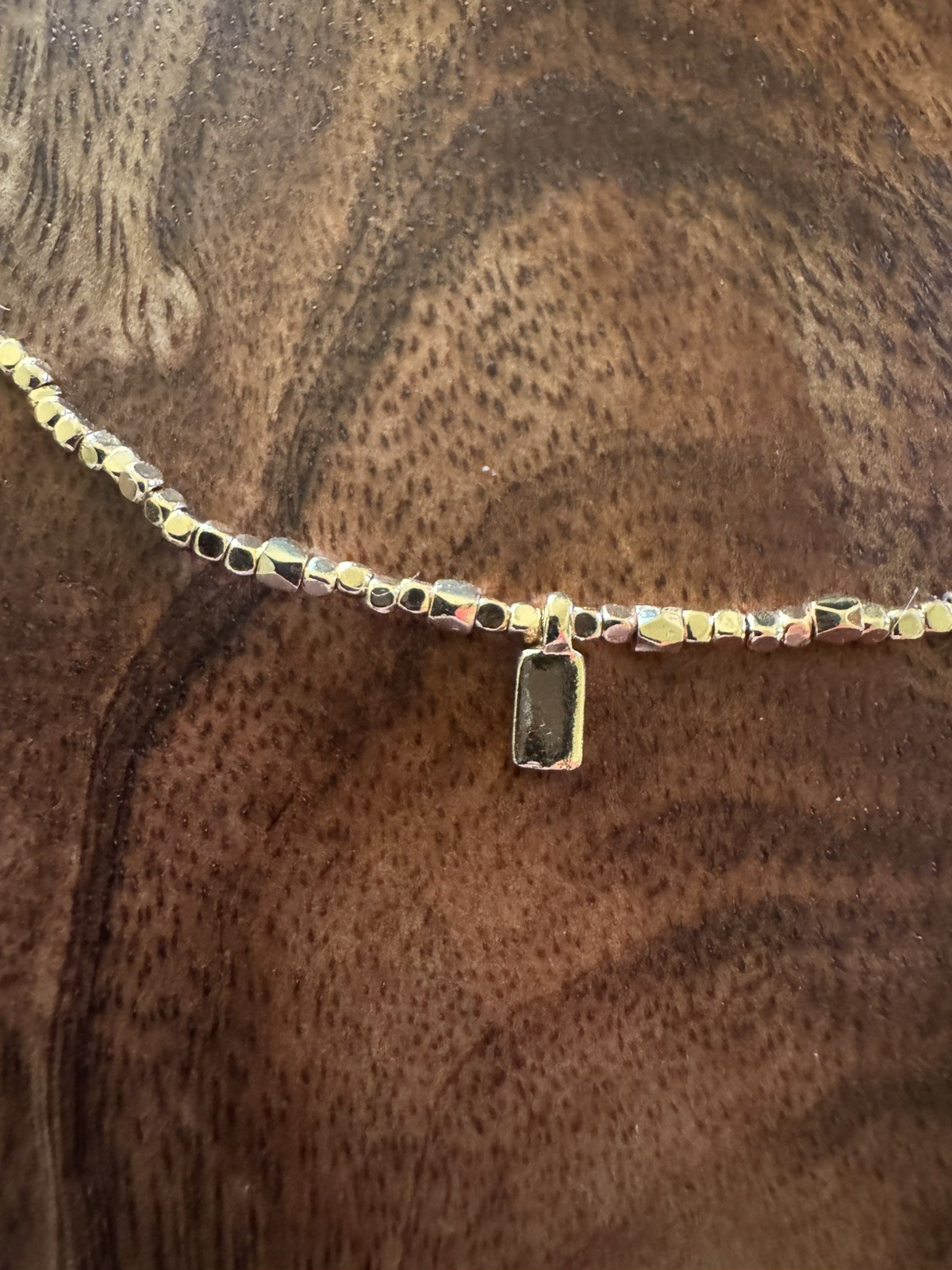 Erin McDermott Tiny Beaded Rectangle Necklace