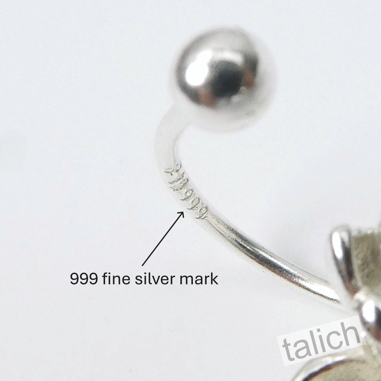 999 Fine Silver Small Lotus Flower Tassel Drop Earrings Jacket Ball Screw Back
