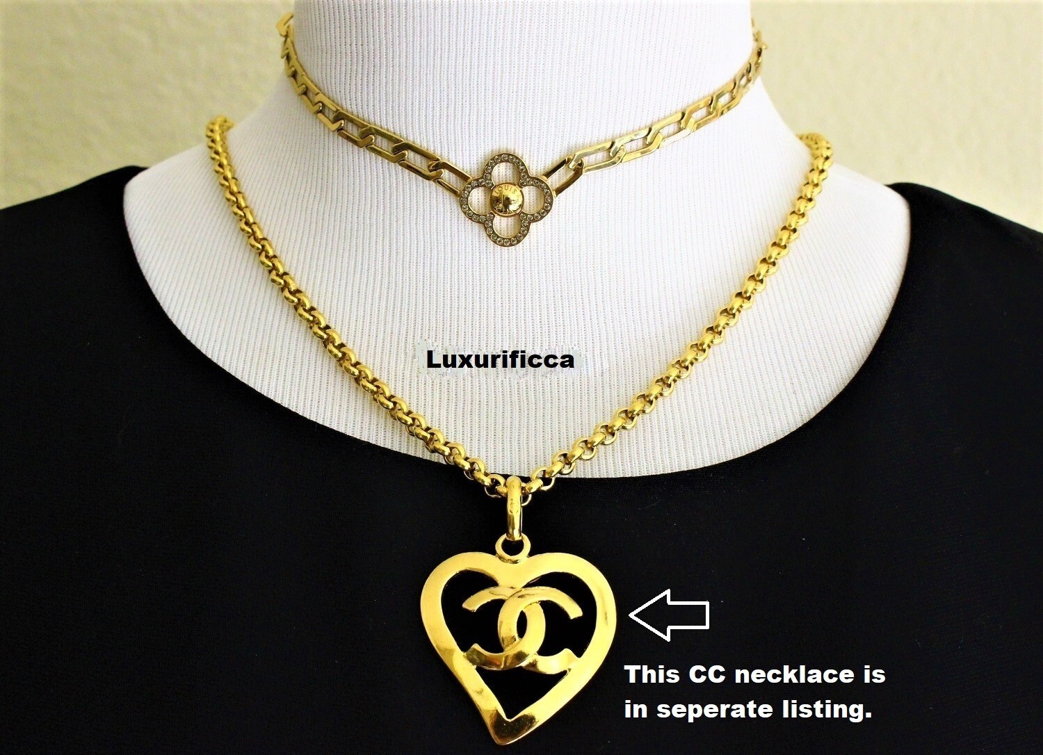5 DAYS SALE AUTH. Vintage LOUIS VUITTON Gold Plated Crystal Choker/Bracelet