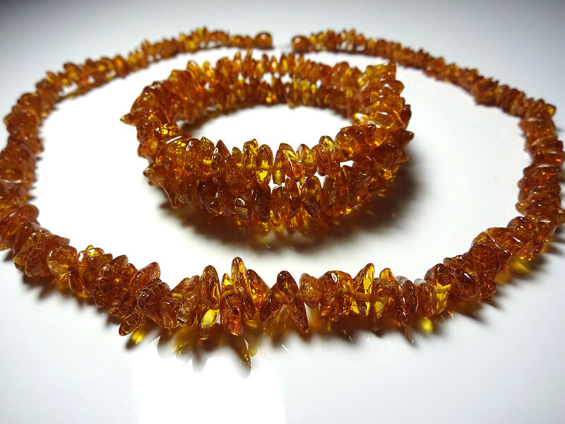 Genuine Cognac Baltic Amber Necklace And Bracelet Gemstone 30 g. !!!