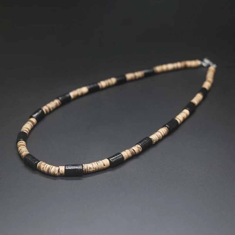 Tribal Coconut Beads Necklace Men Ethnic Bohemia Puka Shell Surfer Necklace