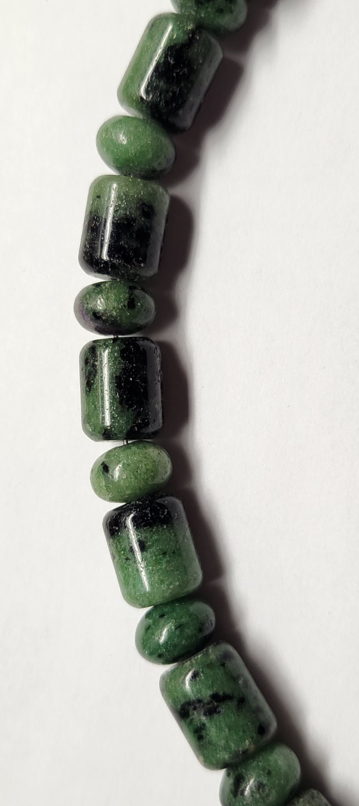 DRT Jay King Polished Ruby in Zoisite (Anyolite) Sterling Silver Necklace