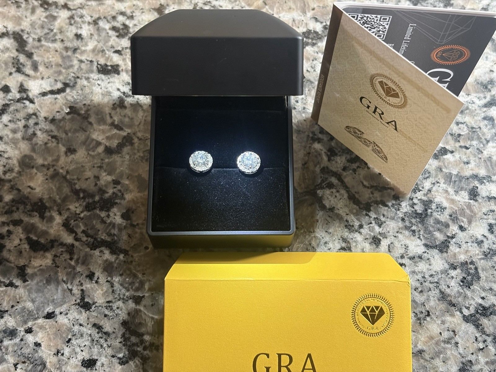1CT Moissanite Stud Earrings S925 Sterling Silver Halo Round Cut – GRA CERTIFIED