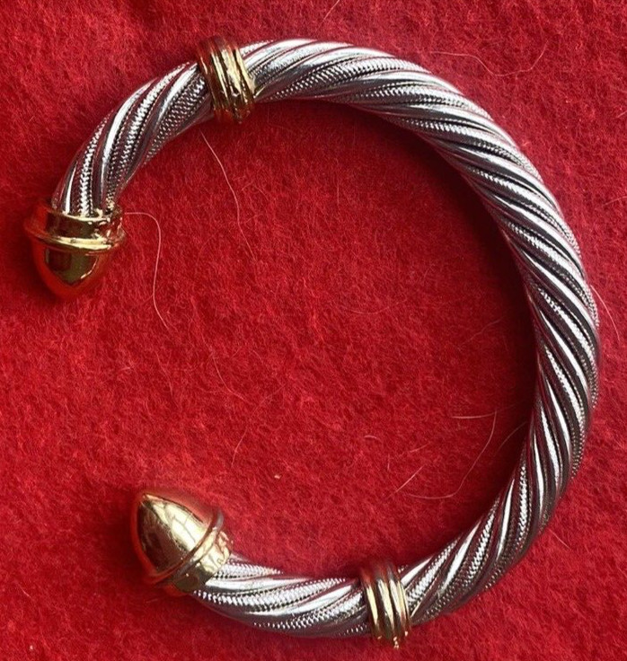 Cable Bracelet for Women Stainless Steel Twisted Cable Bracelets 2 1/4 x 2 in.