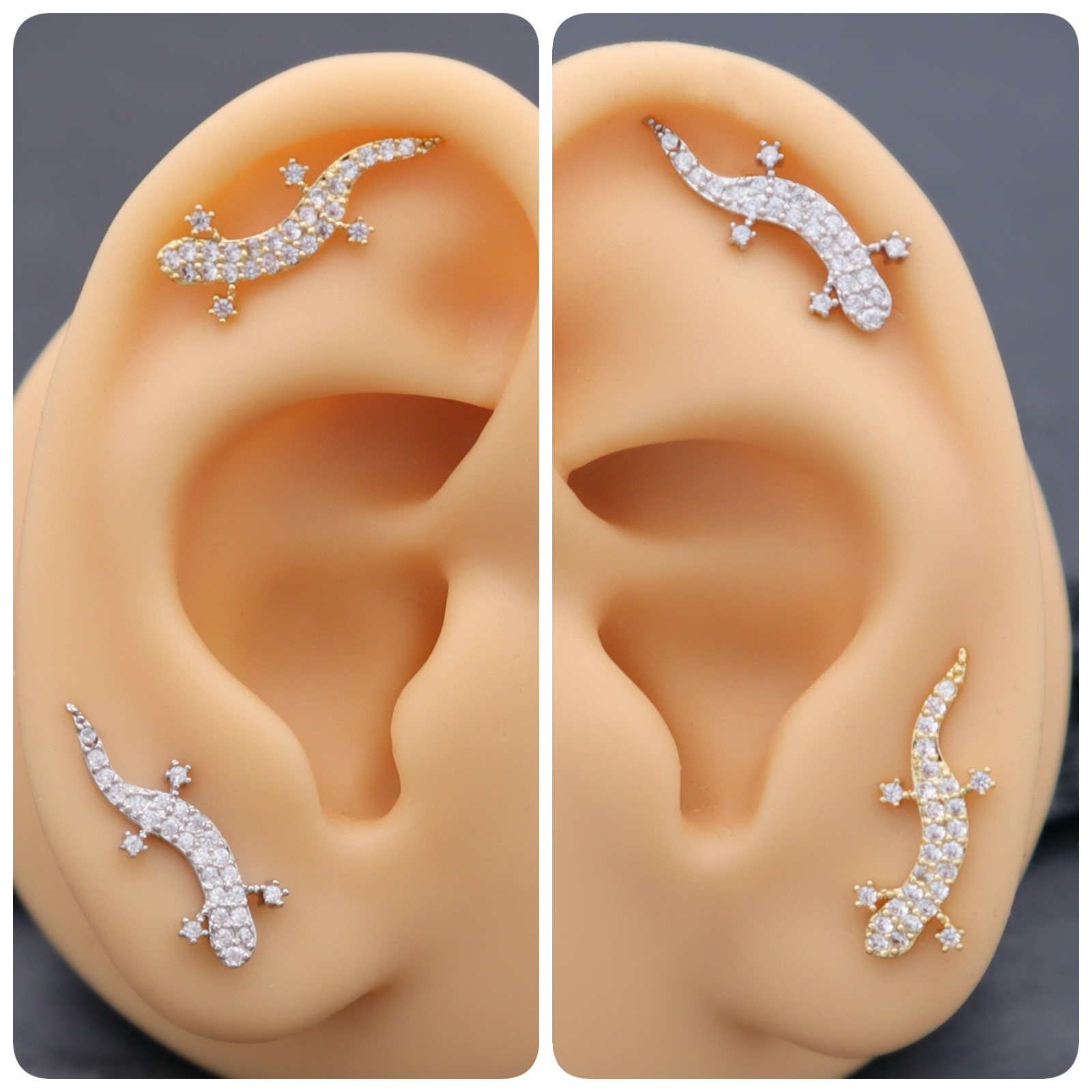 Lizard Crawler Gold Silver Cartilage Helix Lobe Tragus Conch Earring Gift UK