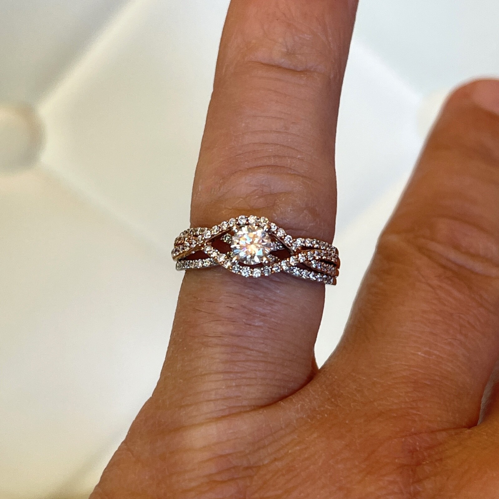 0.97 TCW Diamond Wedding Anniversary Ring 14k Gold 100% Natural F SI1