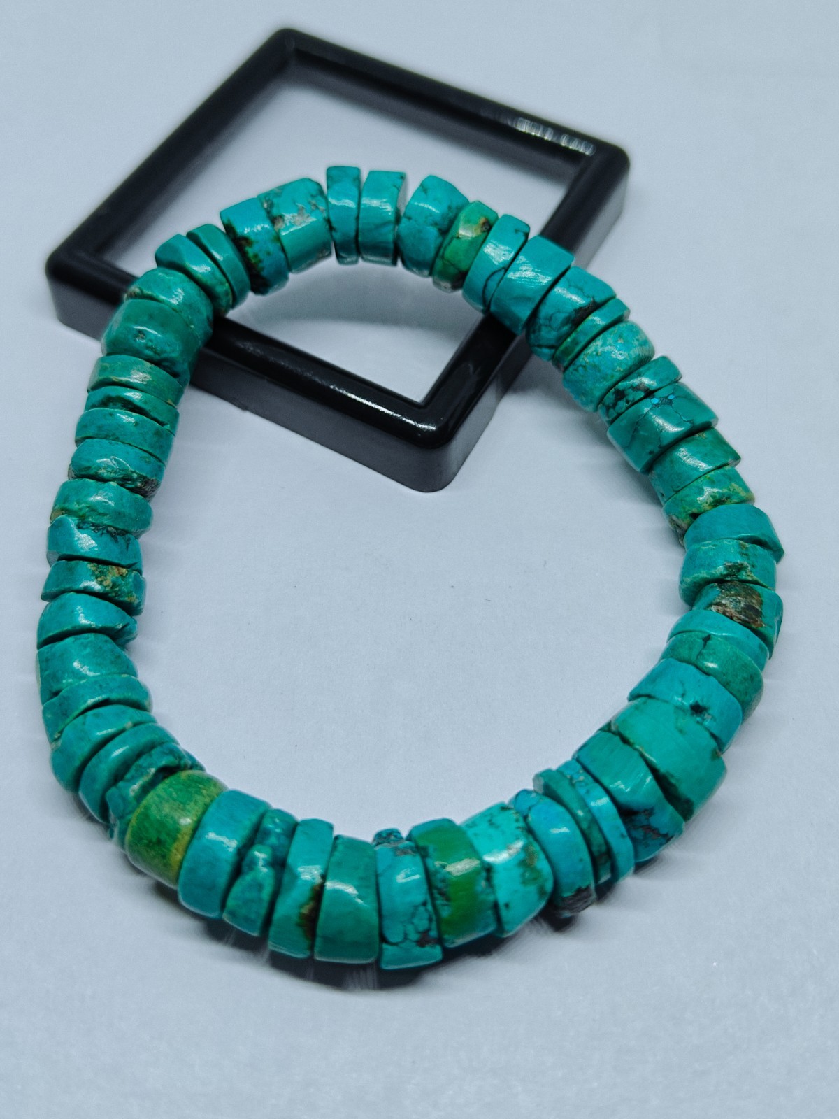 Tibetan Turquoise Bead 6 Inch Gemstone Stretchable Bracelet For Valentines Gift.
