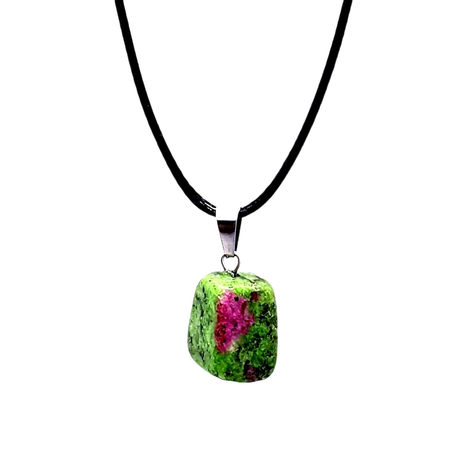 Ruby Zoisite Pendant Anyolite Gemstone Healing Cord Necklace Abundance Jewellery