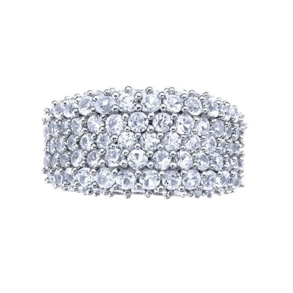 3 Ct Simulated Round Diamond Cluster Band Ring Solid Sterling Silver 925