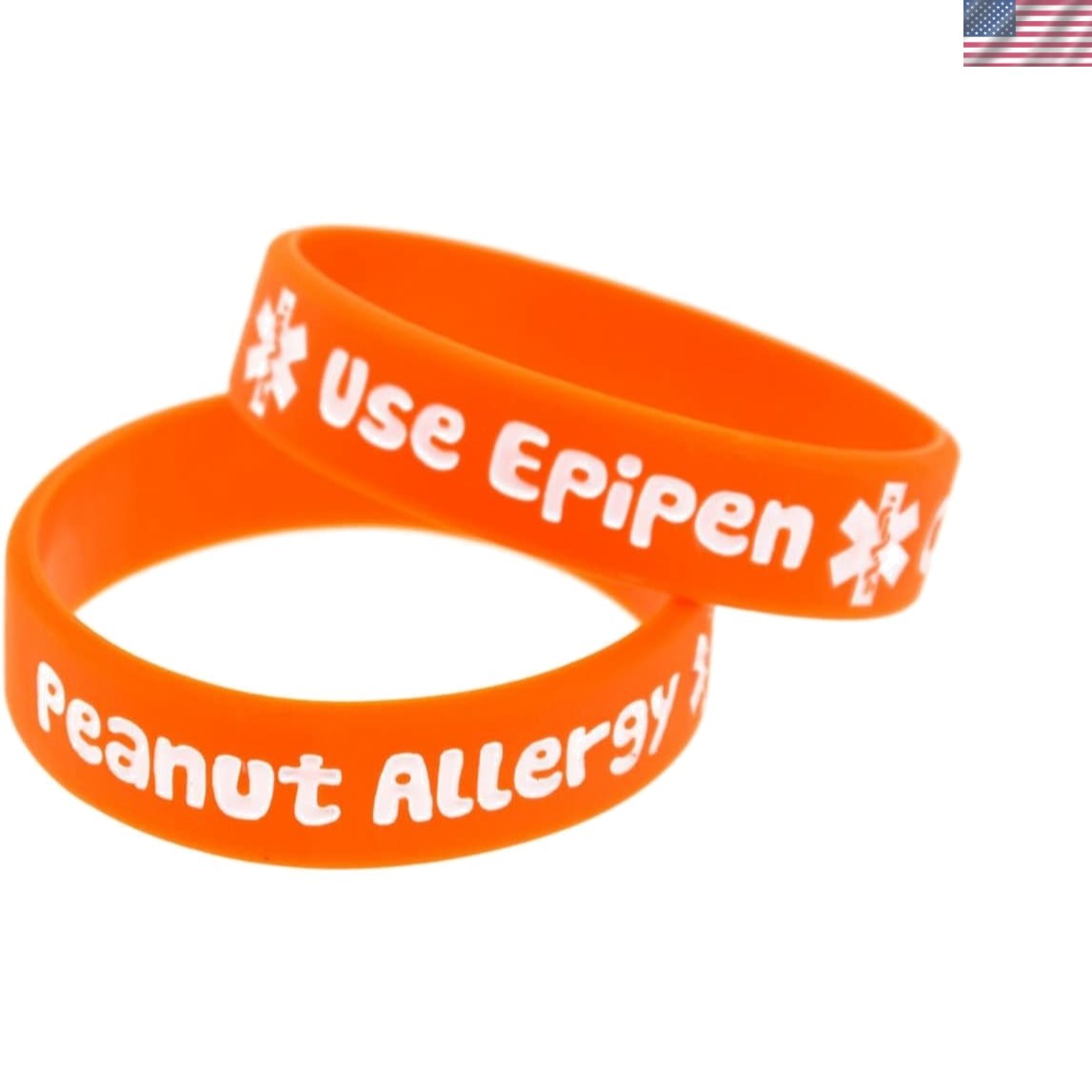 Blue Silicone Rubber Medical Awareness Alert Bracelet