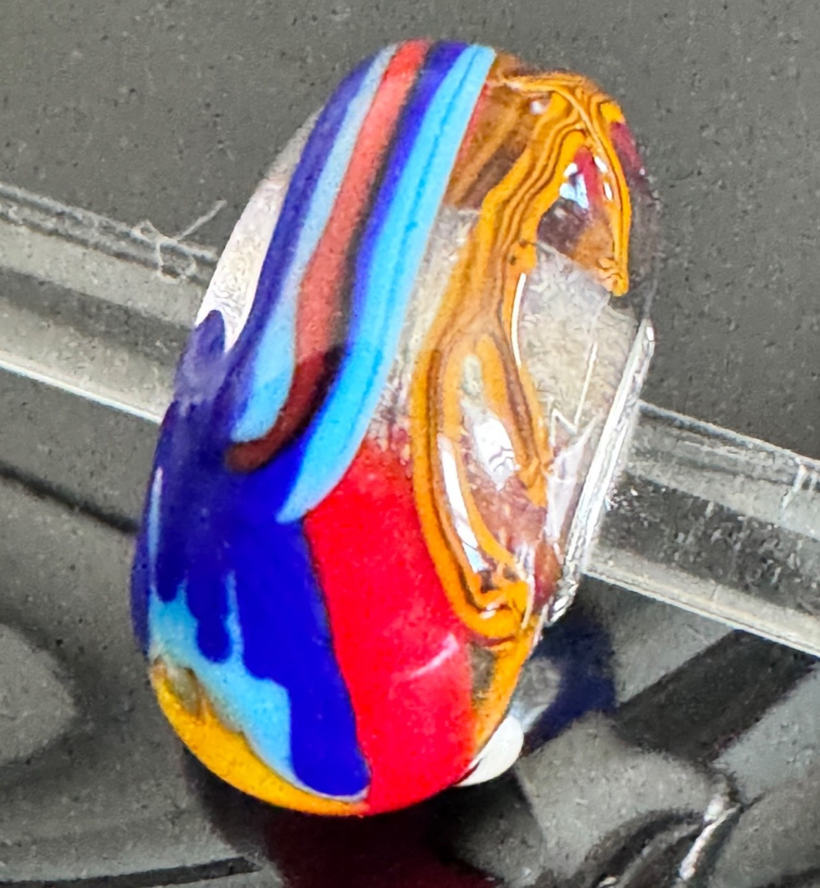 TROLLBEADS Colorful Red Macaw Unique LAA 925S NEW!