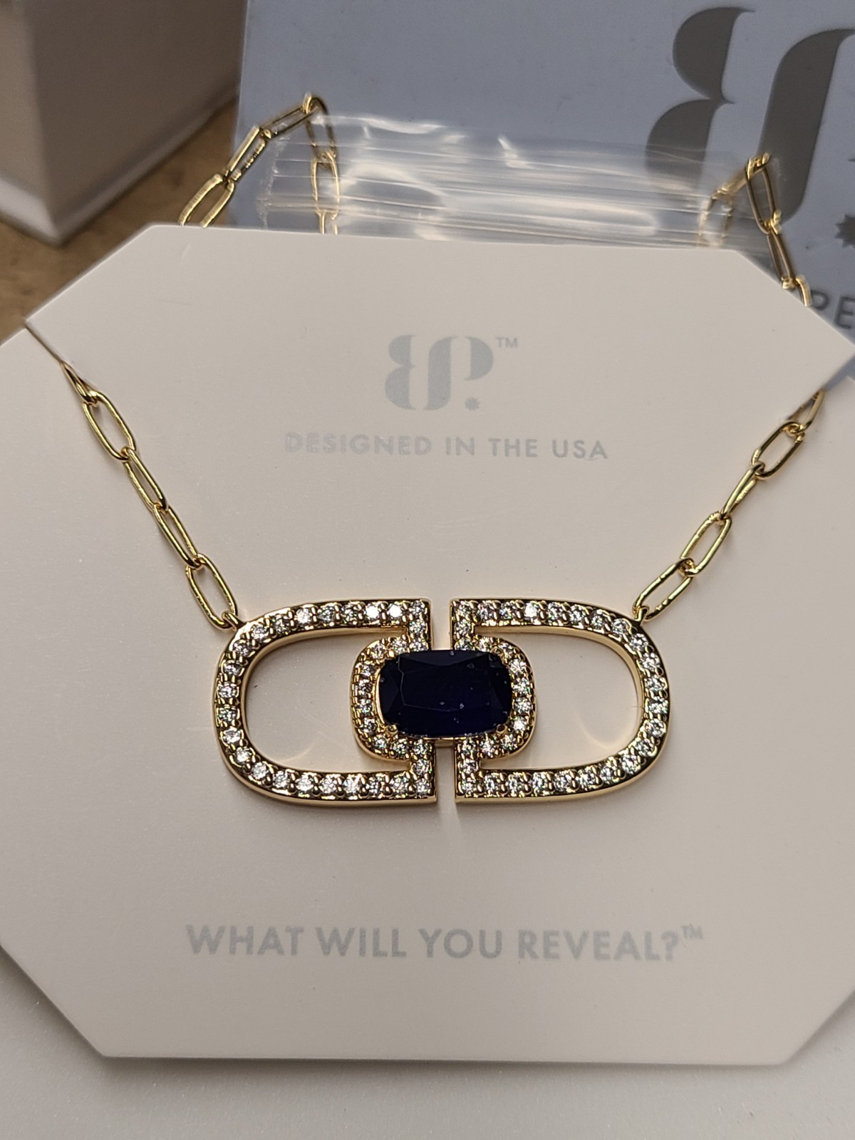 Bomb Party OG Necklace NK96640 ‘Inner Power Shines Through’ Sapphire On Gold