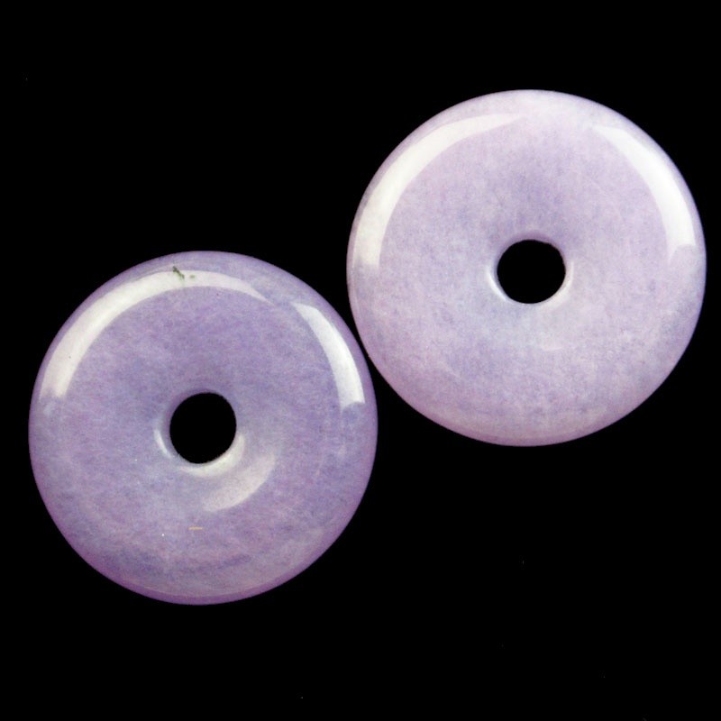2Pcs 30x5mm Purple Jade Donut Pendant Bead S0047546