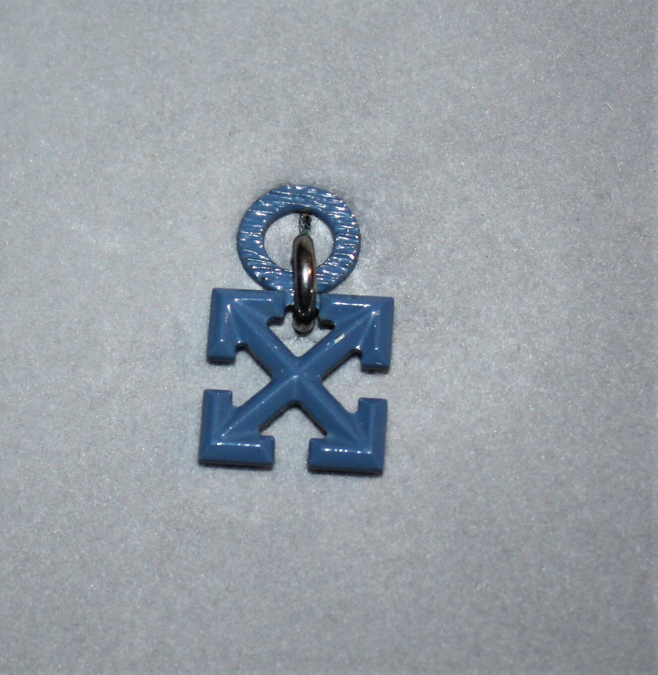 Auth. OFF-WHITE Virgil Abloh Blue Varnished Arrow Hex nut Singular Earring $210!