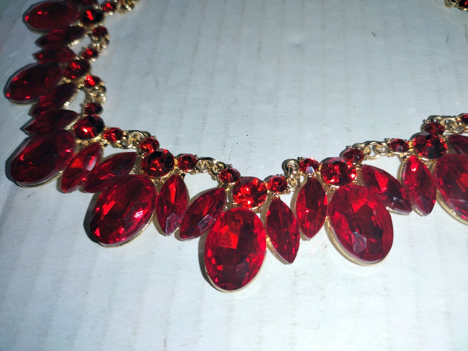 Bijoux Bar Red Gold Tone Necklace 19 inches Long
